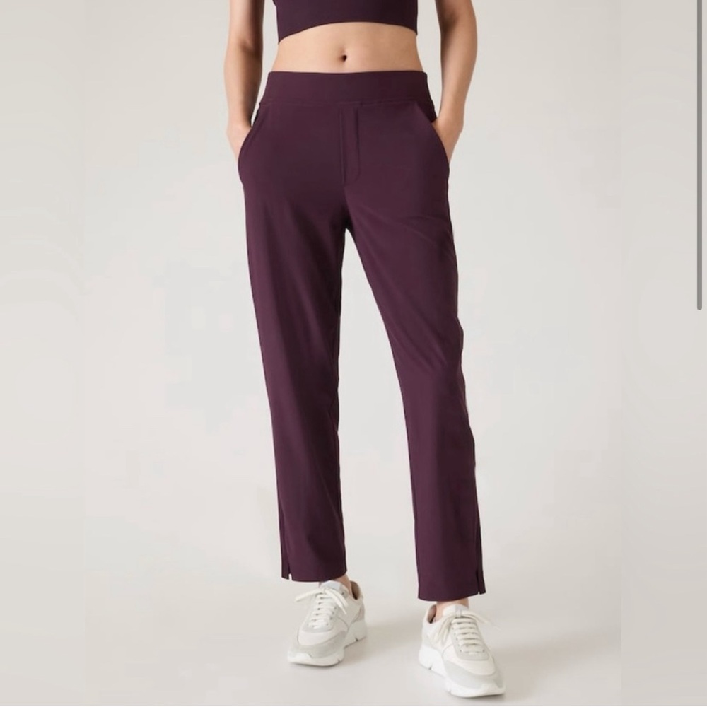 Athleta Brooklyn Mid Rise Ankle Pant Spiced Cabernet